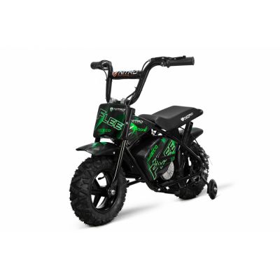 Mini Motocicleta electrica cu roti ajutatore, NITRO ECO Flee 300W 24V, culoare Verde