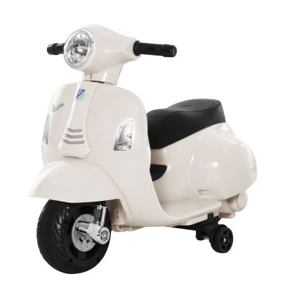 Motocicleta Electrica HOMCOM pentru Copii varsta 18-36 luni, Licenta Oficiala Vespa Baterie 6V, 66.5x38x52cm | Aosom Romania