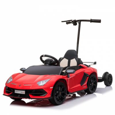 Masinuta electrica + hoverboard, Lamborghini Aventador SVJ, 70W, 12V 14Ah premium, Rosu