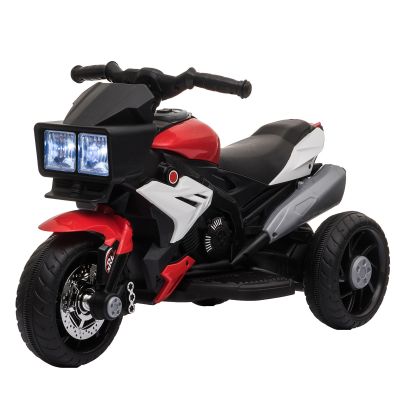 Motocicleta Electrica pentru Copii 3-5 Ani (max. 25kg) cu 3 Roti, Lumini si Sunete, Bateria 6V, Rosu, 86x42x52cm HOMCOM | Aosom Romania