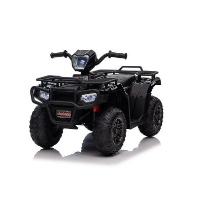 ATV electric copii, Baby Mix, 12V, Pana la 25 kg, Cu sunete si lumini, Cu sezut confortabil, Cu 3 viteze, Conexiune USB, Cu lumini LED si muzica, Cu afisaj digital, 3-8 ani, Black