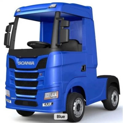 Camion electric pentru copii SCANIA R-SERIES 4x4 180W 12V 14Ah PREMIUM, culoare albastra