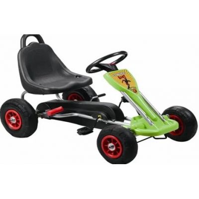 GO Kart cu pedale, 3-6 ani, Kinderauto A-05-1, roti Gonflabile, culoare Verde