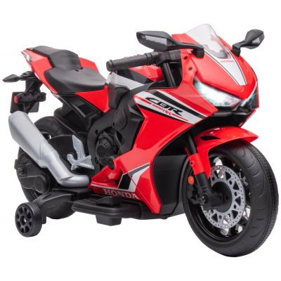 HOMCOM Motocicletă Electrică pentru Copii cu Baterie Reîncărcabilă 6V, Viteză 3 km/h, Muzică și Roți, 90x44x52 cm, Roșie | Aosom Romania