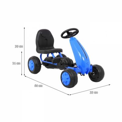 Kart cu pedale si transmisie cu lant Go-kart Blue