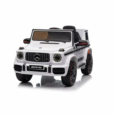 Masinuta electrica, Baby Mix, Mercedes AMG G63, 12V, Pana la 25 kg, Conexiune USB, Cu lumini LED si muzica, Cu afisaj digital, 3-8 ani, White