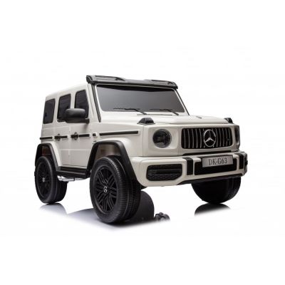 Masinuta electrica pentru 2 copii Mercedes G63, 4x4, 800W, 24V-14Ah, cu Mp3, alba