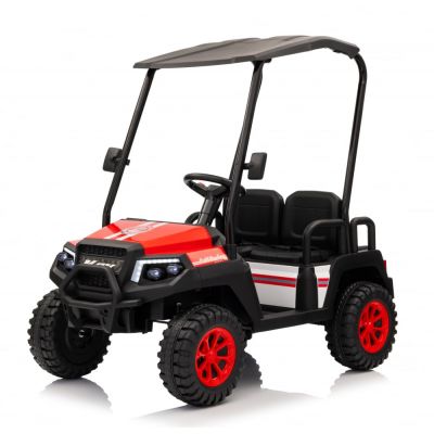 UTV electric pentru 4 copii, Kinderauto Golf-Kart 400W 24V 7Ah, cu roti moi, culoare rosie