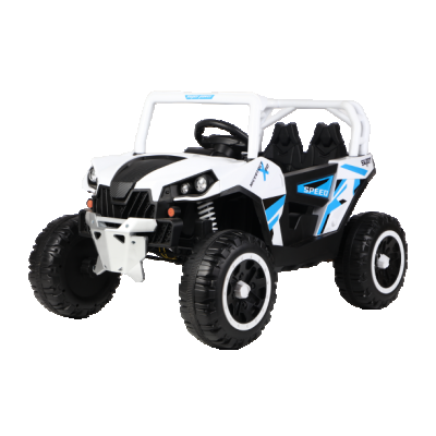 UTV electric pentru copii, Kinderauto RSR 4x4 120W 12V, cu roti moi si scaun tapitat, Alba